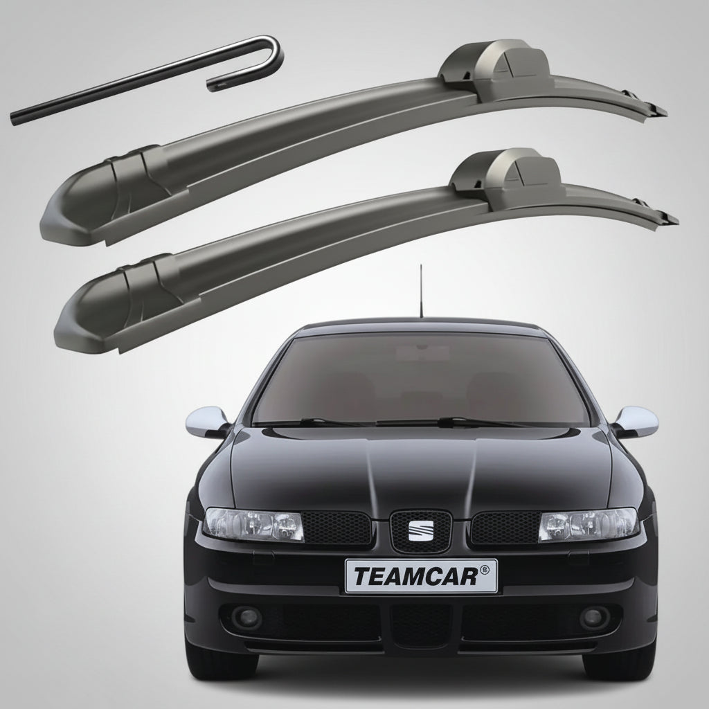 Set 2 Ștergătoare Parbriz Flat Dedicate Seat Leon 1 (1999-2006), Prindere Hook (Cârlig)