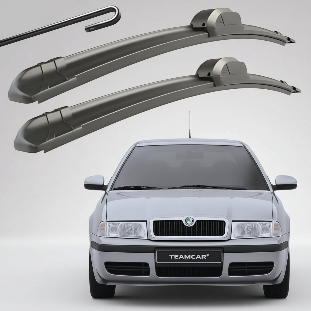 Set 2 Ștergătoare Parbriz Flat Dedicate Skoda Octavia 1 / Tour (1996-2010), Prindere Hook (Cârlig)