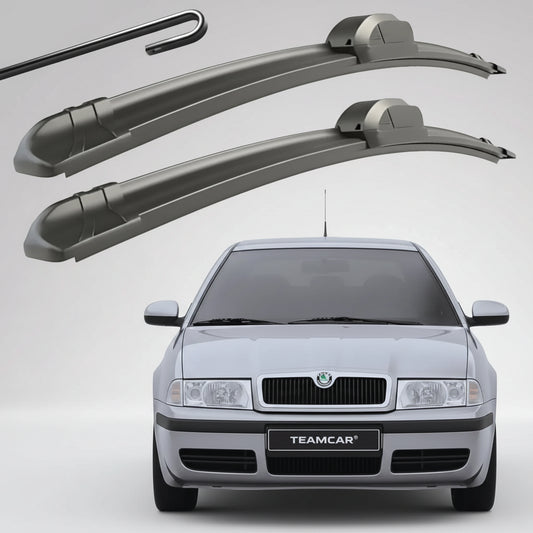 Set 2 Ștergătoare Parbriz Flat Dedicate Skoda Octavia 1 / Tour (1996-2010), Prindere Hook (Cârlig)
