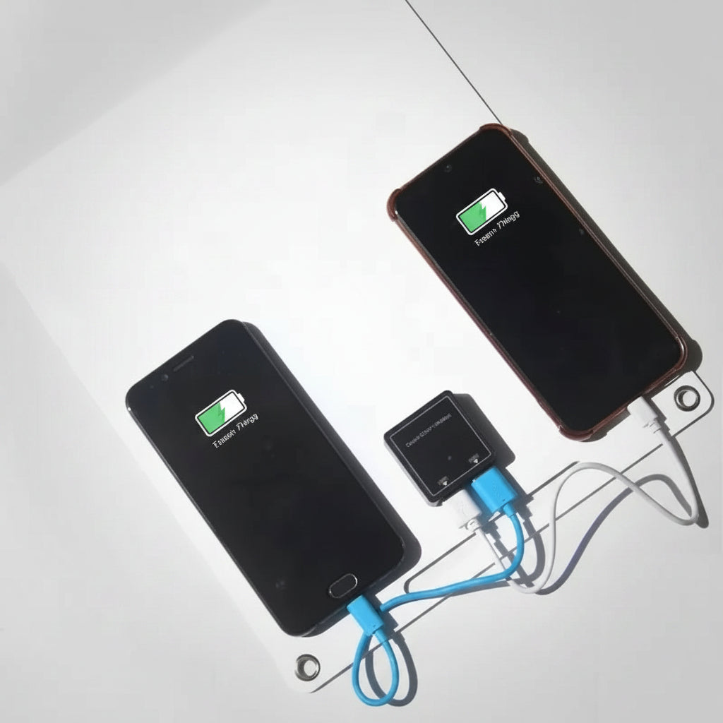 2 Telefoane încărcate cu panou solar