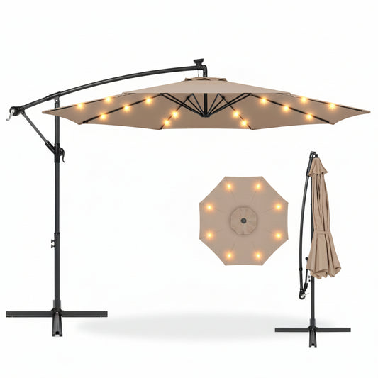 Umbrelă grădină cu lumini led.